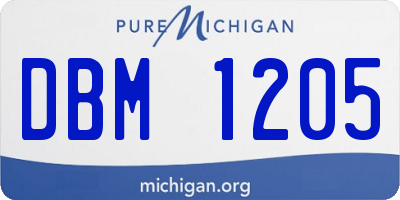 MI license plate DBM1205