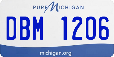 MI license plate DBM1206