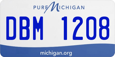 MI license plate DBM1208