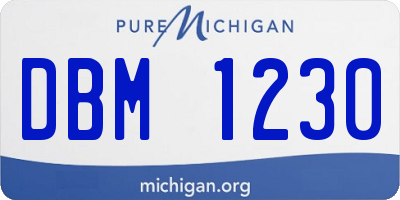 MI license plate DBM1230