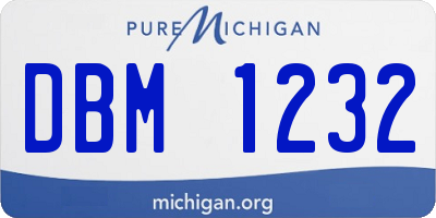 MI license plate DBM1232