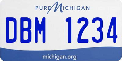 MI license plate DBM1234