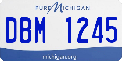MI license plate DBM1245