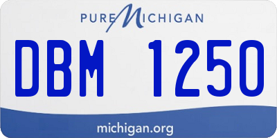 MI license plate DBM1250