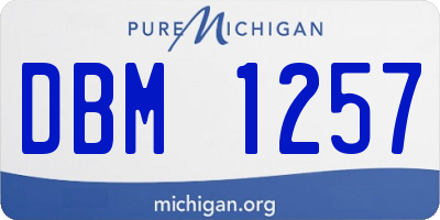 MI license plate DBM1257