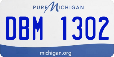 MI license plate DBM1302