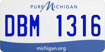 MI license plate DBM1316