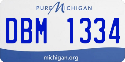 MI license plate DBM1334