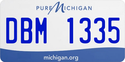 MI license plate DBM1335