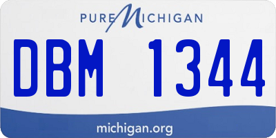 MI license plate DBM1344