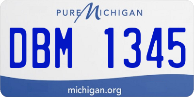 MI license plate DBM1345