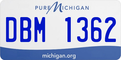MI license plate DBM1362