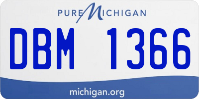 MI license plate DBM1366