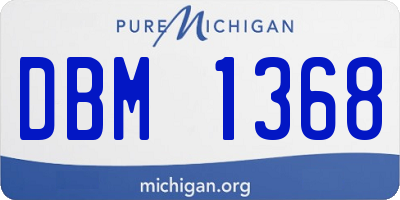 MI license plate DBM1368
