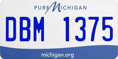 MI license plate DBM1375