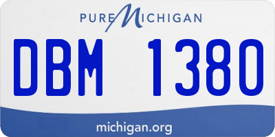 MI license plate DBM1380
