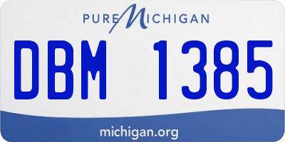 MI license plate DBM1385
