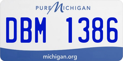 MI license plate DBM1386
