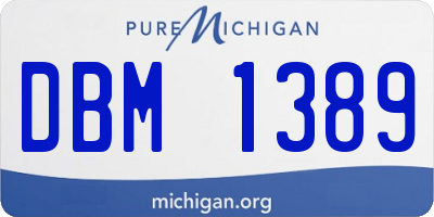MI license plate DBM1389