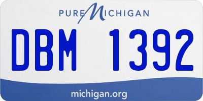 MI license plate DBM1392