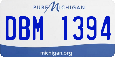 MI license plate DBM1394