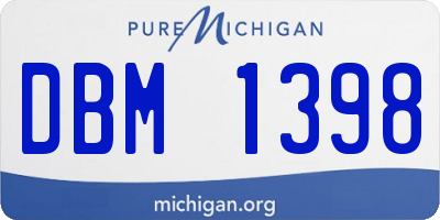MI license plate DBM1398