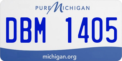 MI license plate DBM1405