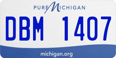 MI license plate DBM1407
