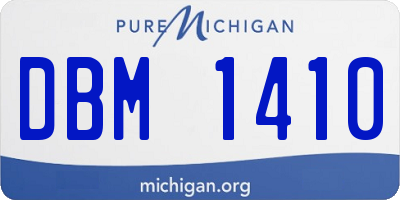 MI license plate DBM1410