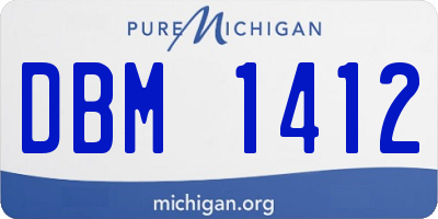 MI license plate DBM1412