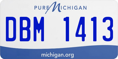 MI license plate DBM1413