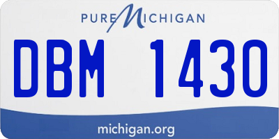 MI license plate DBM1430