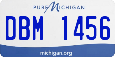MI license plate DBM1456