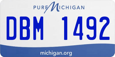 MI license plate DBM1492