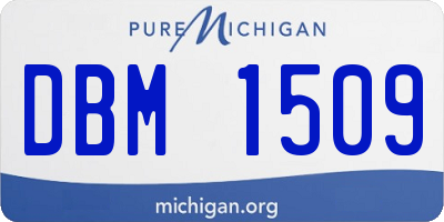 MI license plate DBM1509