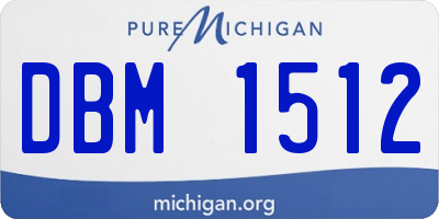 MI license plate DBM1512