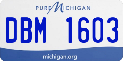 MI license plate DBM1603