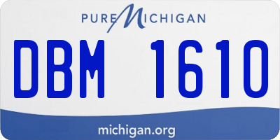 MI license plate DBM1610