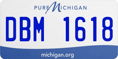 MI license plate DBM1618