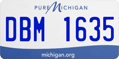 MI license plate DBM1635