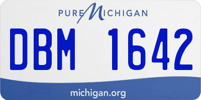 MI license plate DBM1642