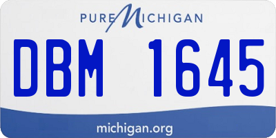 MI license plate DBM1645