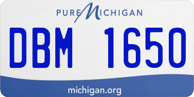 MI license plate DBM1650