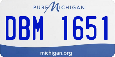 MI license plate DBM1651