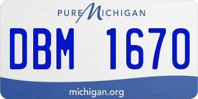 MI license plate DBM1670
