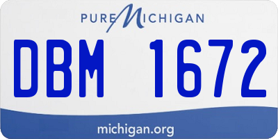 MI license plate DBM1672