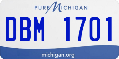 MI license plate DBM1701