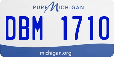 MI license plate DBM1710