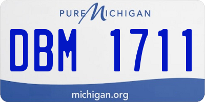 MI license plate DBM1711