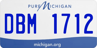 MI license plate DBM1712